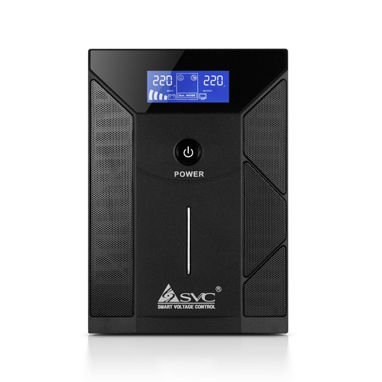 ИБП (UPS) SVC V-2000-F-LCD, 2000ВА / 1200Вт, 220В, 3 мс, 12В/9 Ач х 2 шт.,