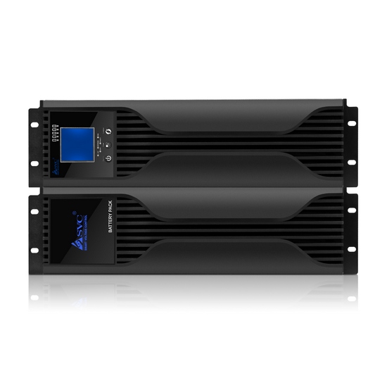 ИБП (UPS) SVC RT-6KL-LCD, 6000ВА / 4800Вт, 220В, 12В/7.5 Ач х 16 шт., 130*438*625 мм