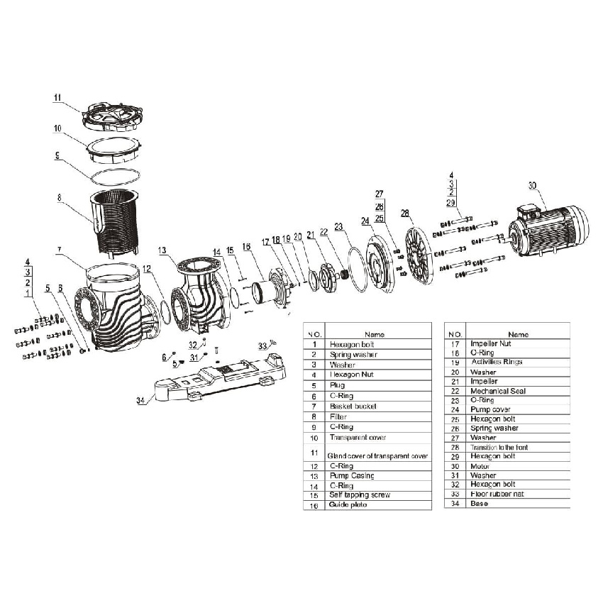 Насос Aquaviva LX WEQ2500 (380 В, 192 м3/ч, 25HP)