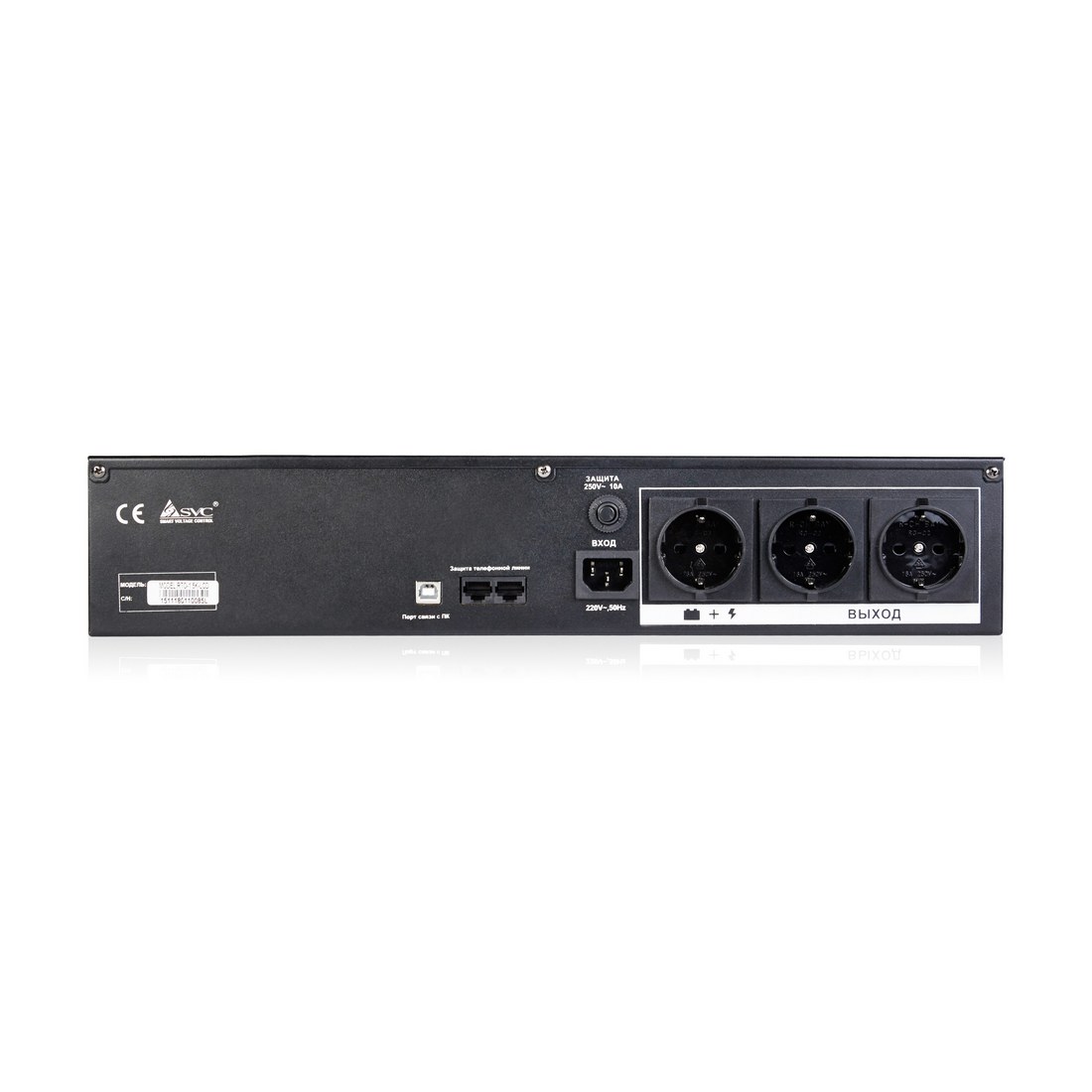 ИБП (UPS) SVC RTO-1.5K-LCD, 1500ВА / 900Вт, 220В, 188*120*350 мм