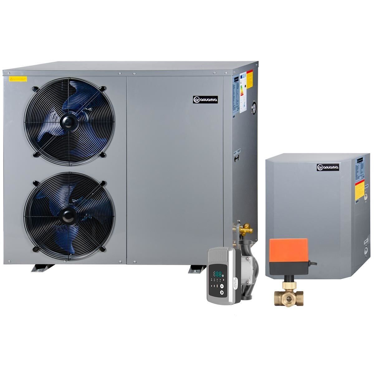 Тепловой насос ГВС сплит AquaViva AVH-15-25S+CP3W, 15,2 кВт, инверторный, с насосом и трёхходовым клапаном