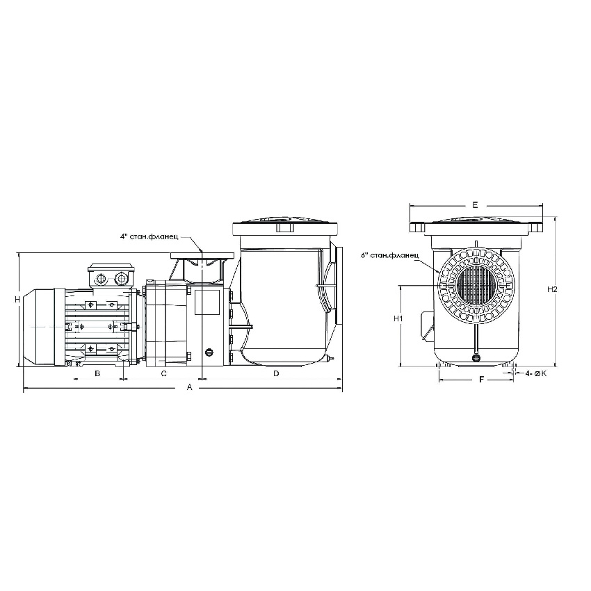 Насос Aquaviva AQP-7.5 трехфазный
