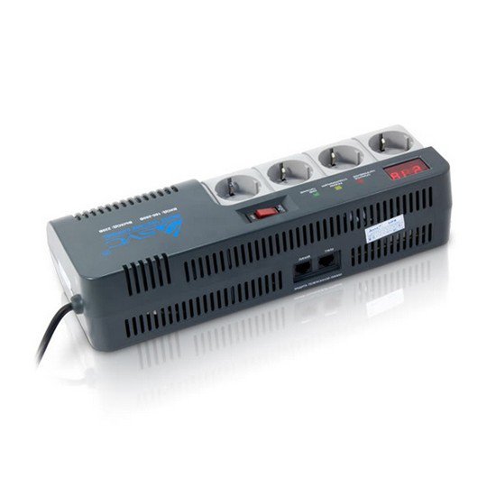 Стабилизатор SVC AVR-1012-G, 1200ВА / 720Вт, 220В, 50 Гц, серый, 417*136*90 мм