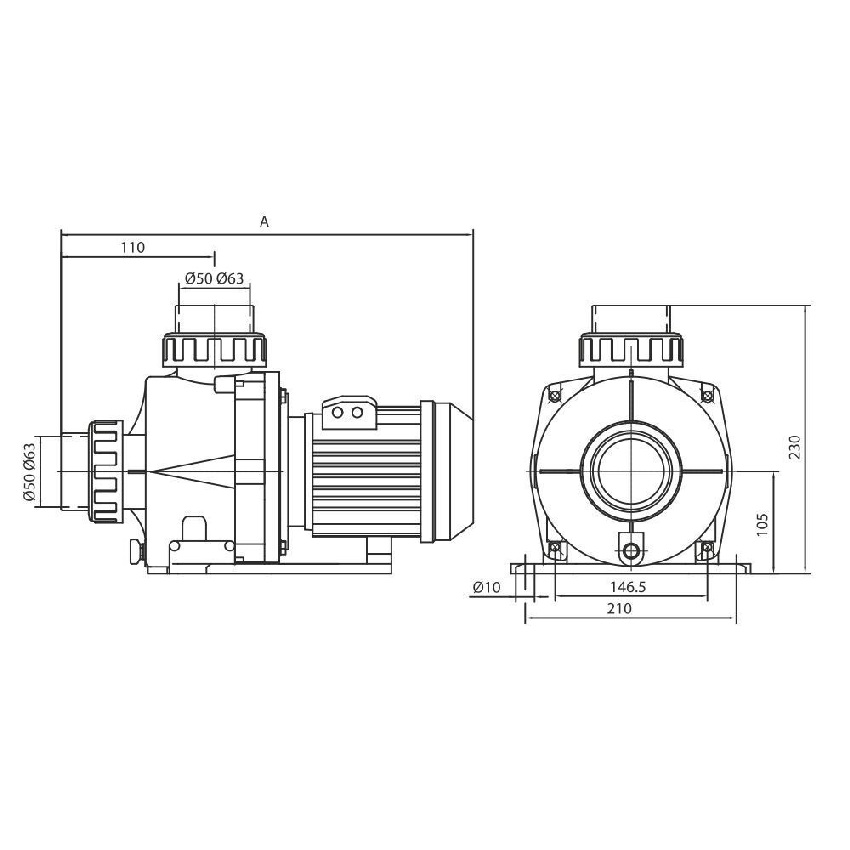 Насос Hayward HCP09151E2 KNG150 M.B IE2 (220V, без пф, 22,4m3/h*10m, 1,6kW, 1,5HP)
