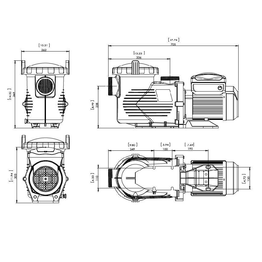 Насос Aquaviva EPV300 (220В, 34.5 м3/ч, 3HP) с пер. скор.