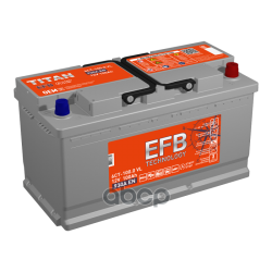Акб TITAN Efb 6Ст-100.0 A/H 12V 930 A 352 X 175 X 190 арт 4607008886849