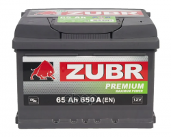 Акб ZUBR Premium 65Ah R+ (Zp650) 12V 650A Низкий 242X175х175 арт ZP650