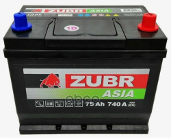 Акб ZUBR Premium Asia 75Ah R+ (Zpa750) 12V 740A 261Х175х225 арт ZPA750